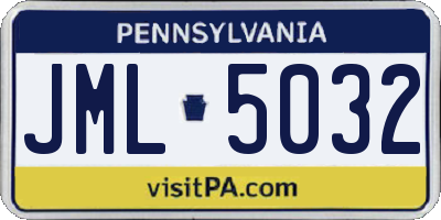 PA license plate JML5032
