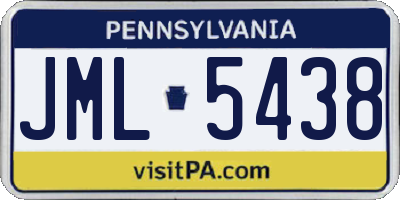 PA license plate JML5438