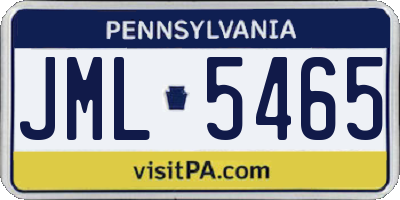 PA license plate JML5465