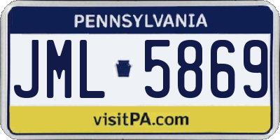 PA license plate JML5869