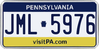 PA license plate JML5976