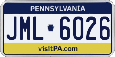 PA license plate JML6026
