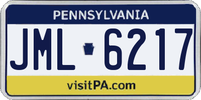 PA license plate JML6217
