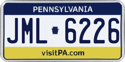 PA license plate JML6226