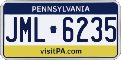 PA license plate JML6235
