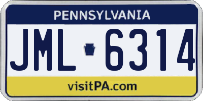 PA license plate JML6314