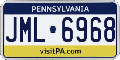 PA license plate JML6968