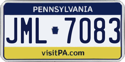 PA license plate JML7083