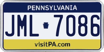 PA license plate JML7086