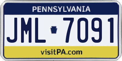 PA license plate JML7091