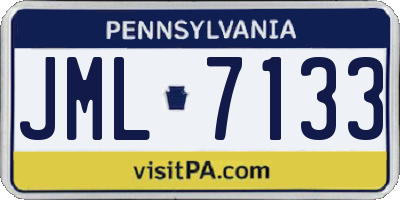 PA license plate JML7133