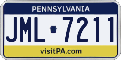 PA license plate JML7211