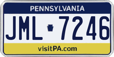 PA license plate JML7246