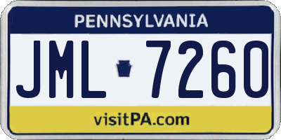 PA license plate JML7260