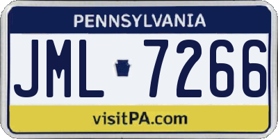PA license plate JML7266