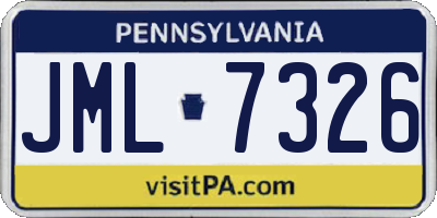 PA license plate JML7326