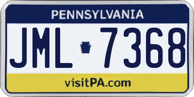 PA license plate JML7368