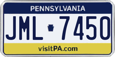 PA license plate JML7450