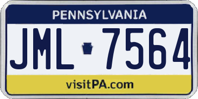 PA license plate JML7564
