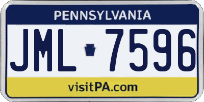 PA license plate JML7596