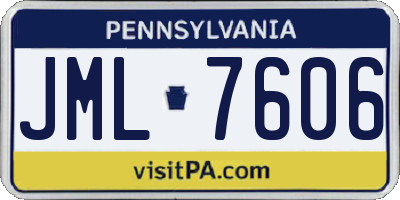 PA license plate JML7606
