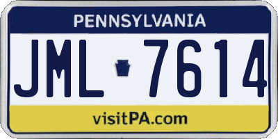 PA license plate JML7614
