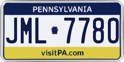 PA license plate JML7780