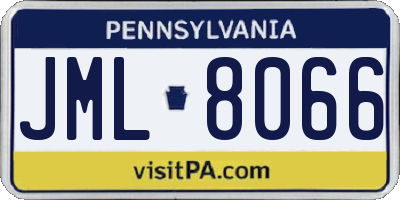 PA license plate JML8066