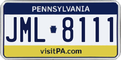 PA license plate JML8111
