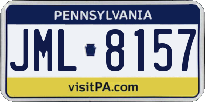 PA license plate JML8157