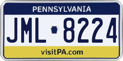 PA license plate JML8224
