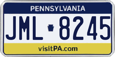 PA license plate JML8245