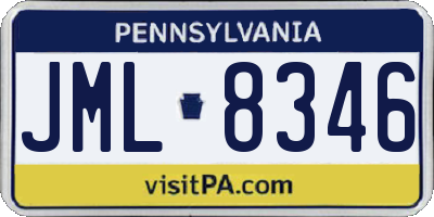 PA license plate JML8346