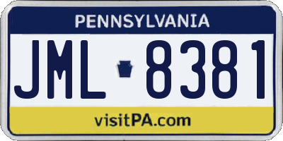 PA license plate JML8381