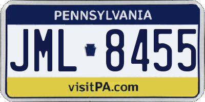 PA license plate JML8455