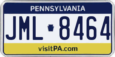 PA license plate JML8464