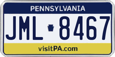 PA license plate JML8467