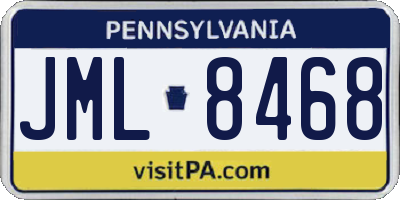 PA license plate JML8468