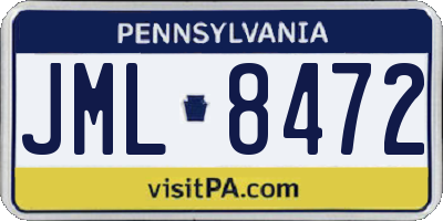 PA license plate JML8472