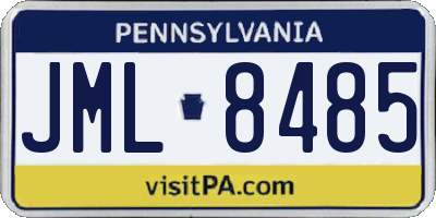 PA license plate JML8485