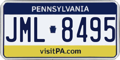 PA license plate JML8495