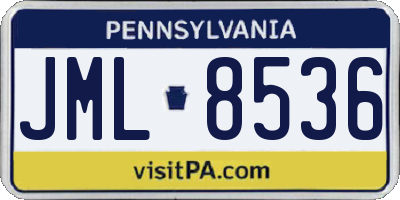 PA license plate JML8536