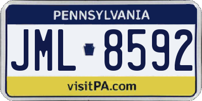 PA license plate JML8592