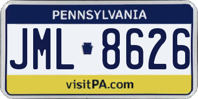 PA license plate JML8626