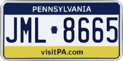 PA license plate JML8665