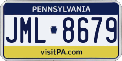 PA license plate JML8679