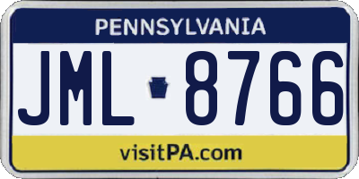PA license plate JML8766