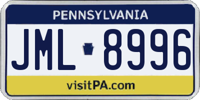 PA license plate JML8996