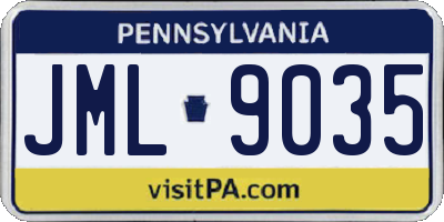 PA license plate JML9035