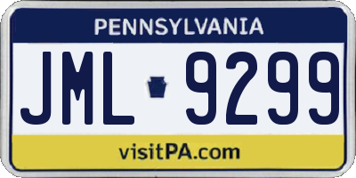 PA license plate JML9299